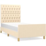  Okvir za krevet bez madraca krem 100 x 200 cm od tkanine | shoptok.hr