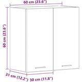 vidaXL Kuhinjski zidni ormarić Artisan hrast 60x31x60 cm izrađeno drvo | shoptok.hr