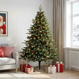  Umjetno božićno drvce s nogom 120 cm 150 LED lampica - Zelena 120 cm s LED svjetlima | shoptok.hr