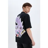 Defacto Comfort Fit Crew Neck Back Printed Short Sleeve T-Shirt