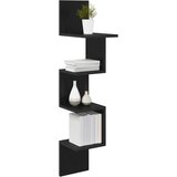  Polica na zidu Zidna montaža Crna 32 x 21 x 107 cm | Shoptok.si