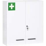 Nesta Omara za zdravila z 2 vratoma, 6 policami, stenska jeklena lekarniška omara, bela, 55 x 18 x 60 cm, za zdravila in nego, (5000493142) | Shoptok.si