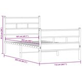  Metalni okvir kreveta bez madraca boja hrasta sonome 107x203 cm | shoptok.hr