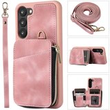 INORCO Ovitek za telefon Samsung Galaxy S23, reže za kartice z zadrgo, stojalo, usnjen ovitek TPU s trakovi, (22036842) | Shoptok.si