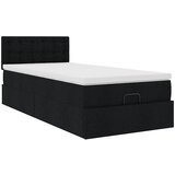 vidaXL Otomanski posteljni okvir z vzmetnico črn 90x190 cm blago, (21610013) | Shoptok.si