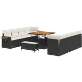  Sjedeća garnitura za vrt 12 kom. 12-Broj sjedala Crna i Krema 234 x 224 x 85 cm | Shoptok.si