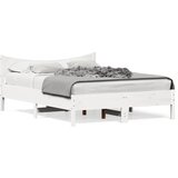  The Living Store Posteljni okvir brez vzmetnice bel 135x190 cm trdna borovina - Posteljni Okvir, (21446272) | Shoptok.si