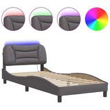  Okvir kreveta s LED svjetlima sivi 80 x 200 cm od umjetne kože | shoptok.hr
