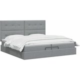  Podesivi krevet s madracem Svjetlosiva 200 x 200 cm Tkanina - Svjetlosiva 200 x 200 cm Prošiveno gumbima | shoptok.hr