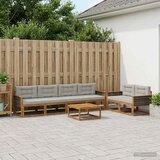 Set vanjskih sofa 7 pcs Prirodna i Svjetlosiva | shoptok.hr