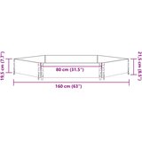  Povišena gredica šesterokutna crna 160x160 cm masivna borovina | shoptok.hr