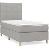  Okvir kreveta s oprugama i madrac svjetlosivi 90x200cm tkanina | shoptok.hr