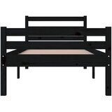  Okvir za krevet od masivnog drva crni 100 x 200 cm | shoptok.hr