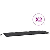  Jastuci za vrtnu klupu 2 kom crno 180x50x7 cm tkanine Oxford | shoptok.hr