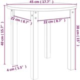  Stolić za kavu sivi Ø 45x40 cm od masivne borovine | shoptok.hr