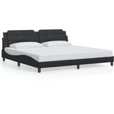 Maison Chic Posteljni okvir - Dvoposteljna postelja - Zakonska postelja z vzglavjem črn 200x200 cm umetno usnje-J5896, (21767771) | Shoptok.si