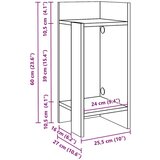  Pomoćni stolić s policom boja staro drvo 25 5x27x60 cm | shoptok.hr