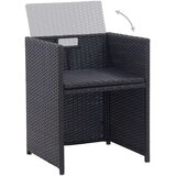 Poli 15-dijelni vrtni blagovaonski set od poliratana crni | shoptok.hr