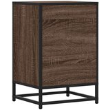 vidaXL Nočna omarica rjava hrast 40x34,5x60 cm inž. les in kovina | Shoptok.si