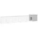 vidaXL Kokošnjak siv 600x91x100 cm pocinkano jeklo
