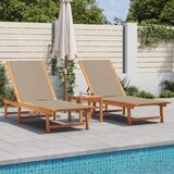 The Living Store Ležalnik 2 kosa taupe trden akacijev les in tekstilen - Vrtni Ležalnik, (21479907) | Shoptok.si