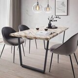 Bessagi Home moderna jedilna miza dave, videz marmorja, črna | Shoptok.si