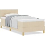 Box Postelja s škatlastim vzmetenjem z blazino krem 90x190 cm tkanina, (22083119) | Shoptok.si