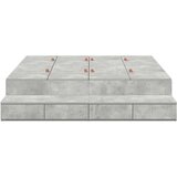  Postelja z dodatnim prostorom za shranjevanje Betonsko siva 150x200 cm, (22103234) | Shoptok.si