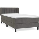 Box spring krevet s madracem tamnosivi 90x190 cm baršunasti | shoptok.hr