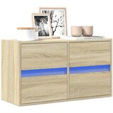 vidaXL Stenska TV omarica z LED lučkami sonoma hrast 80x31x45 cm Cene