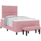  Krevet s opruga kutije Ružičasta 200 x 120 cm Baršun | shoptok.hr