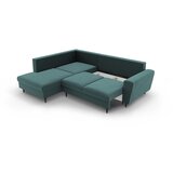 Cosmopolitan Design Petrolej zelena baršunasti sklopiva/s prostorom za odlaganje kutna garnitura (s lijevim kutom/u obliku slova L) Kyoto – | shoptok.hr