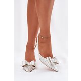 Boto Embellished Heels With Open Back And Bow White Nilandriela | Shoptok.si