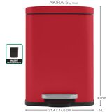 Spirella Rdeč jeklen koš za smeti s pedalom 5 l Akira – | Shoptok.si