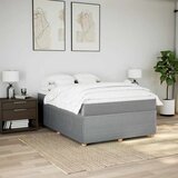 Krevet box spring s madracem svjetlosiva 160x200 cm tkanina Slike