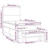  Box spring postelja z vzmetnico temno siva 90x200 cm blago, (20790910) | Shoptok.si