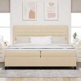  Krevet s opruga kutije s madracem Krema 200 x 200 cm tkanina | shoptok.hr