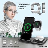 Patona Bežični punjač 3 u 1 za iPhone, crn | Eponuda.com