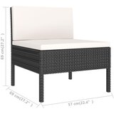  9-dijelna vrtna garnitura od poliratana s jastucima crna | shoptok.hr