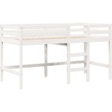 vidaXL Krevet na kat s ljestvama i krovom bijeli 80x200 cm od borovine | shoptok.hr