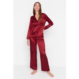 Trendyol Claret Red Christmas Themed Woven Pajamas Set | shoptok.hr