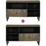 TV ormarić crni 80x33x46 cm od masivnog drva manga | shoptok.hr