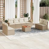 vidaXL 9-dijelni set vrtnih sofa s jastucima bež od poliratana | shoptok.hr