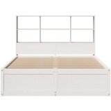  Posteljni okvir brez vzmetnice bel 150x200 cm trdna borovina | Shoptok.si