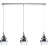 PAUL NEUHAUS Moderne hanglamp chroom met smoke glas 3-lichts - Pilua Cene