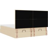 vidaXL Otomanski okvir kreveta s madracima krem 200x200cm od tkanine | shoptok.hr