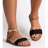 Gemre Black-brown sandals with golden accessories Amja | ePonuda.com