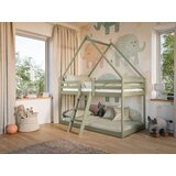 Molarem Home Drveni dječji krevet na kat Sweet - olive - 180x80 - Madrac PE pjena 8 cm-spužvasti madrac | shoptok.hr