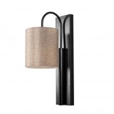 Opviq lights crna metalna zidna svjetiljka sa svjetlosmeđim sjenilom Julia | shoptok.hr