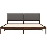 Krevetni okvir s tapiciranim uzglavljem - Tamnosmeđa i svjetlosiva 180 x 200 cm | shoptok.hr